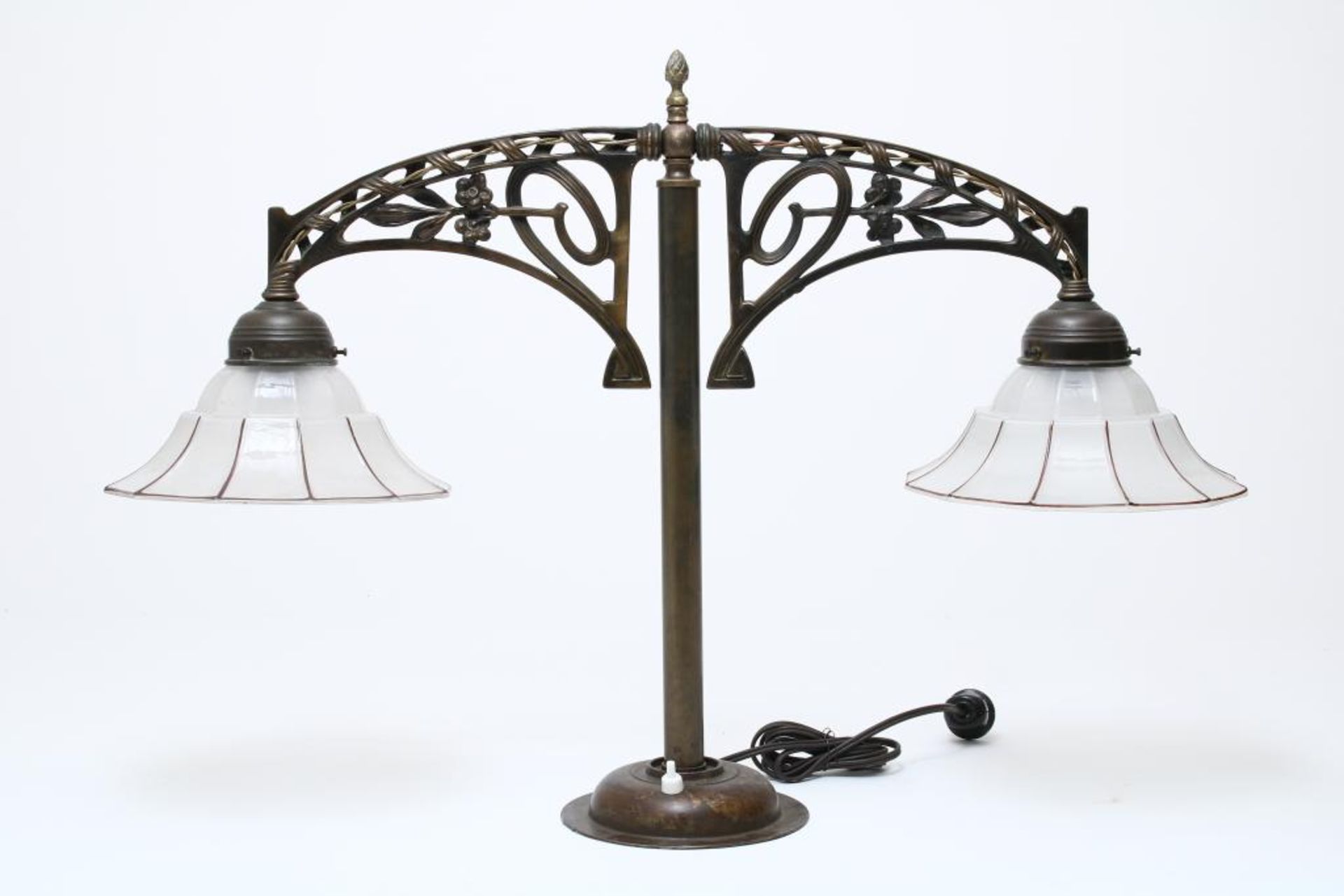 Koperen bibliotheek lamp