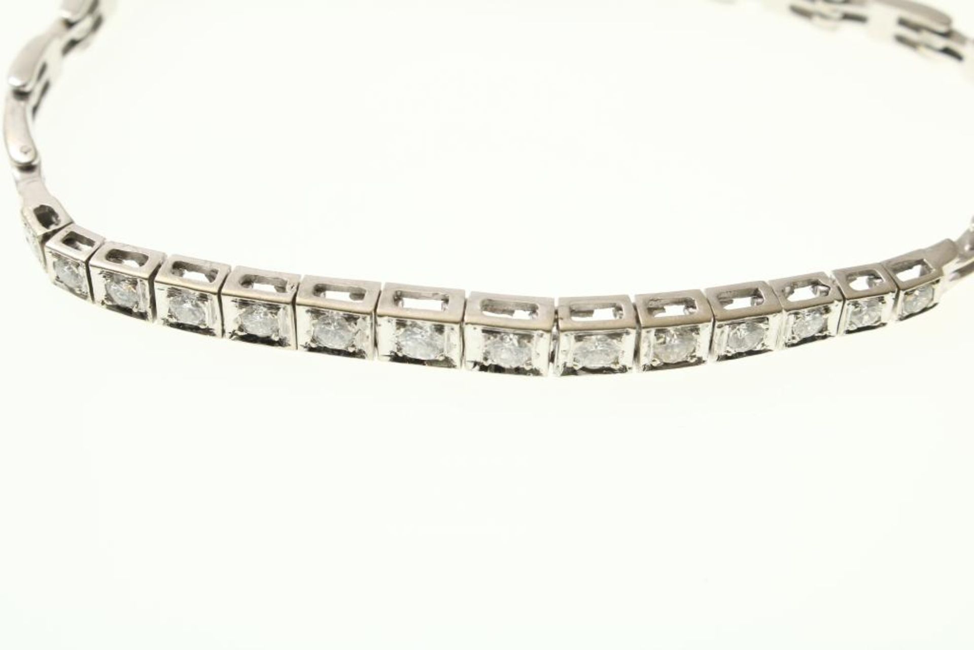 Witgouden armband bezet met diamant - Image 3 of 3