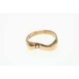 Geelgouden design ring met diamant