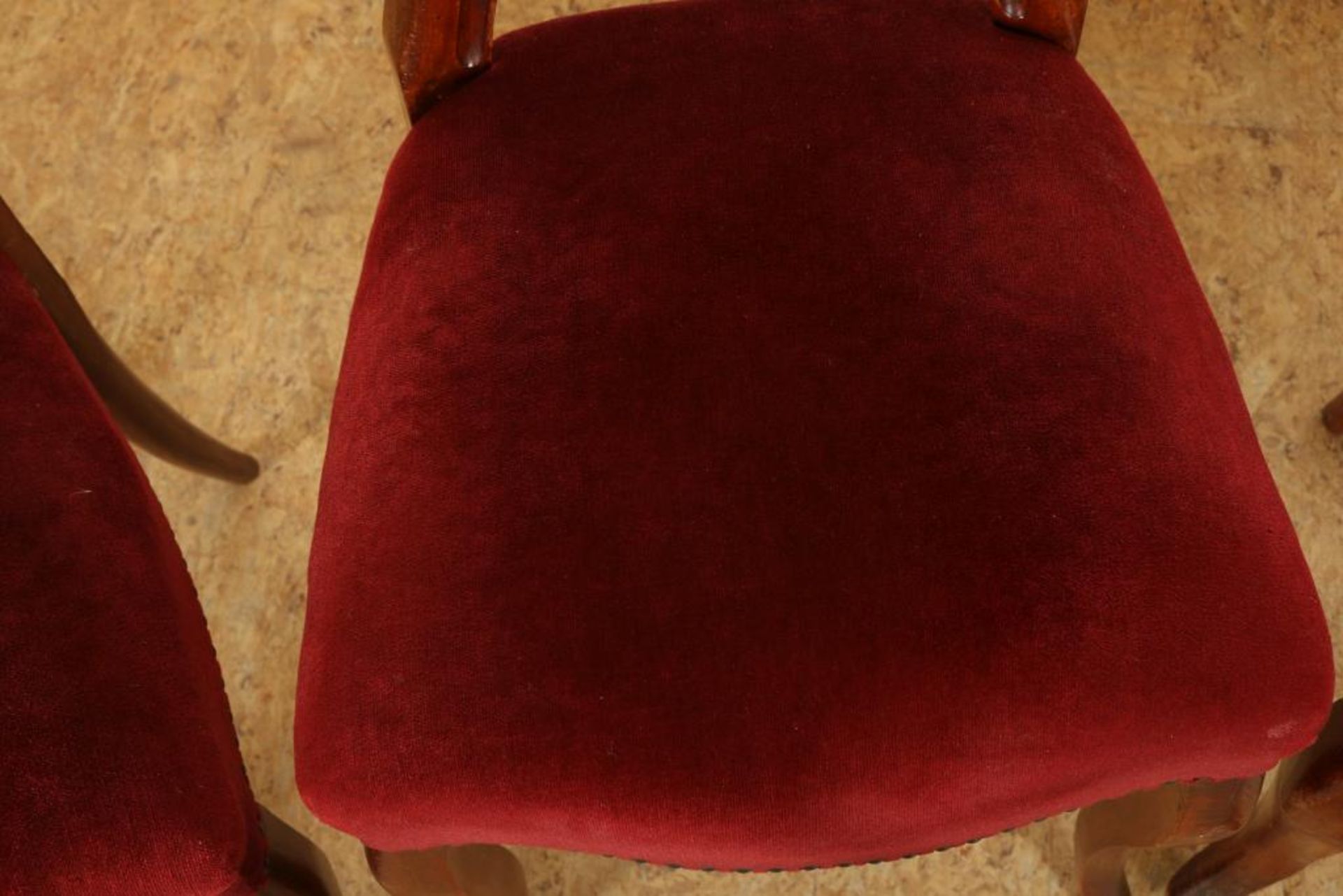 Serie van 4 Biedermeier stoelen en tafel - Image 3 of 4