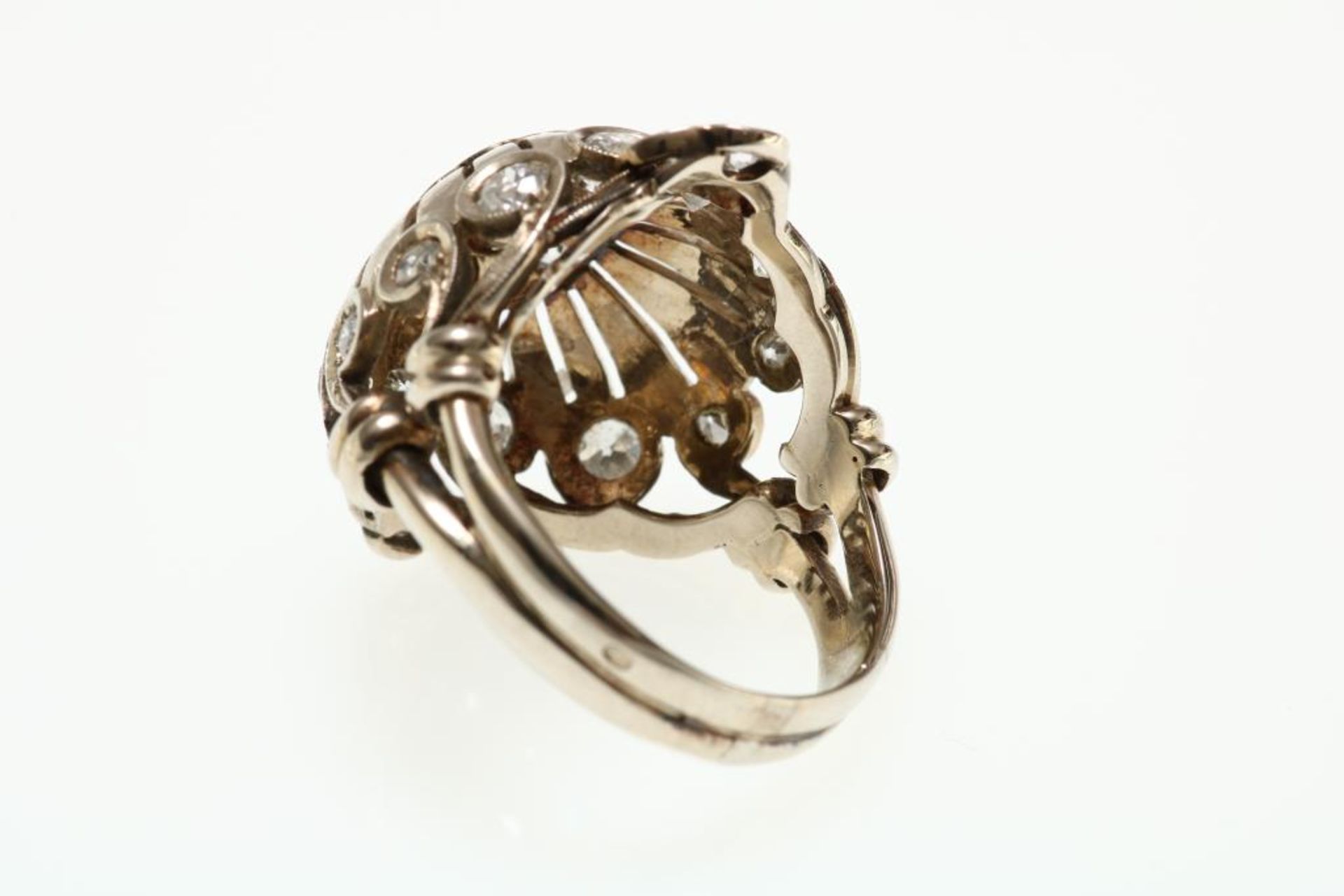 Gouden ring met diamant, 585/000 - Image 3 of 4