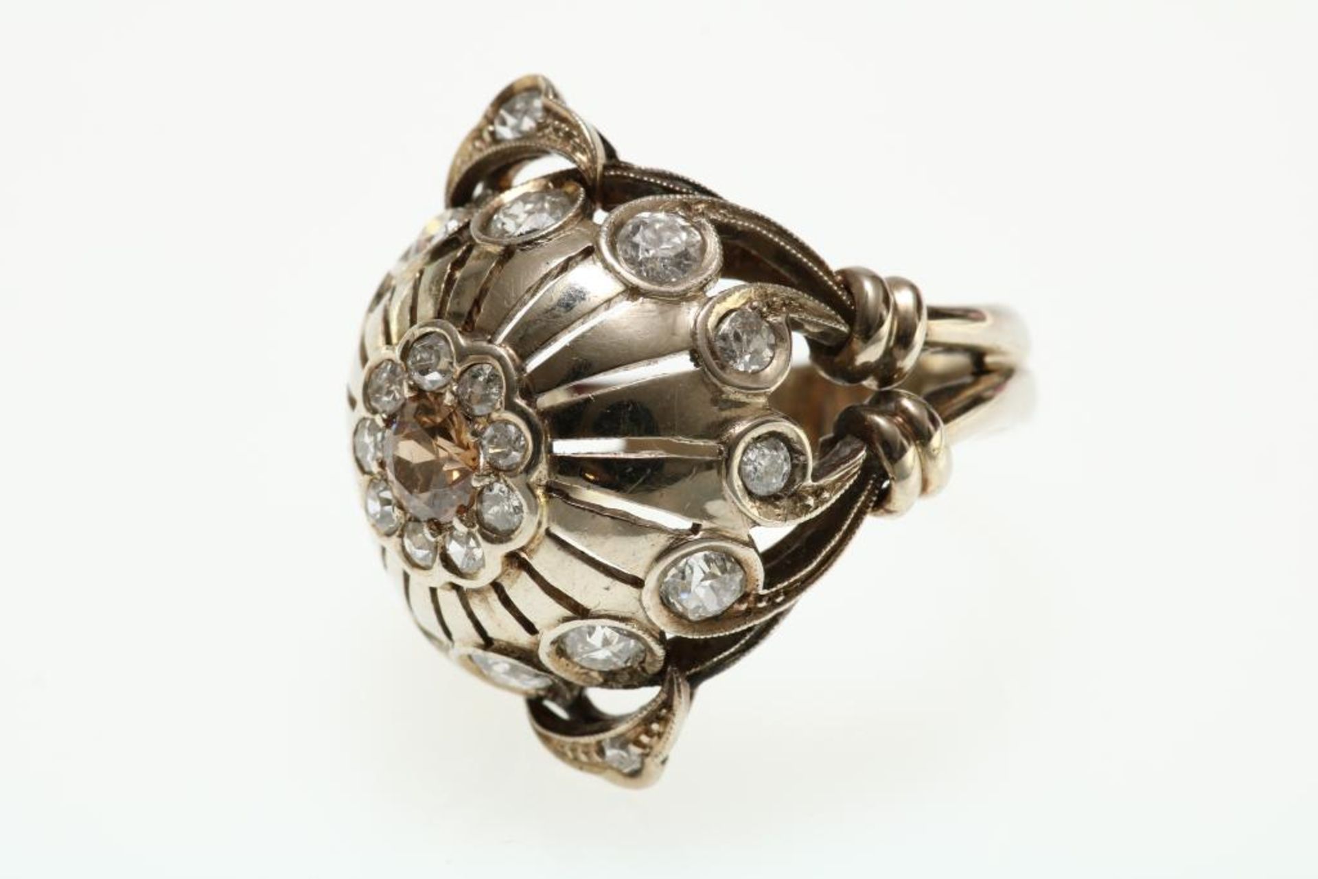 Gouden ring met diamant, 585/000