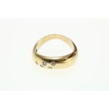 Geelgouden design ring met diamant