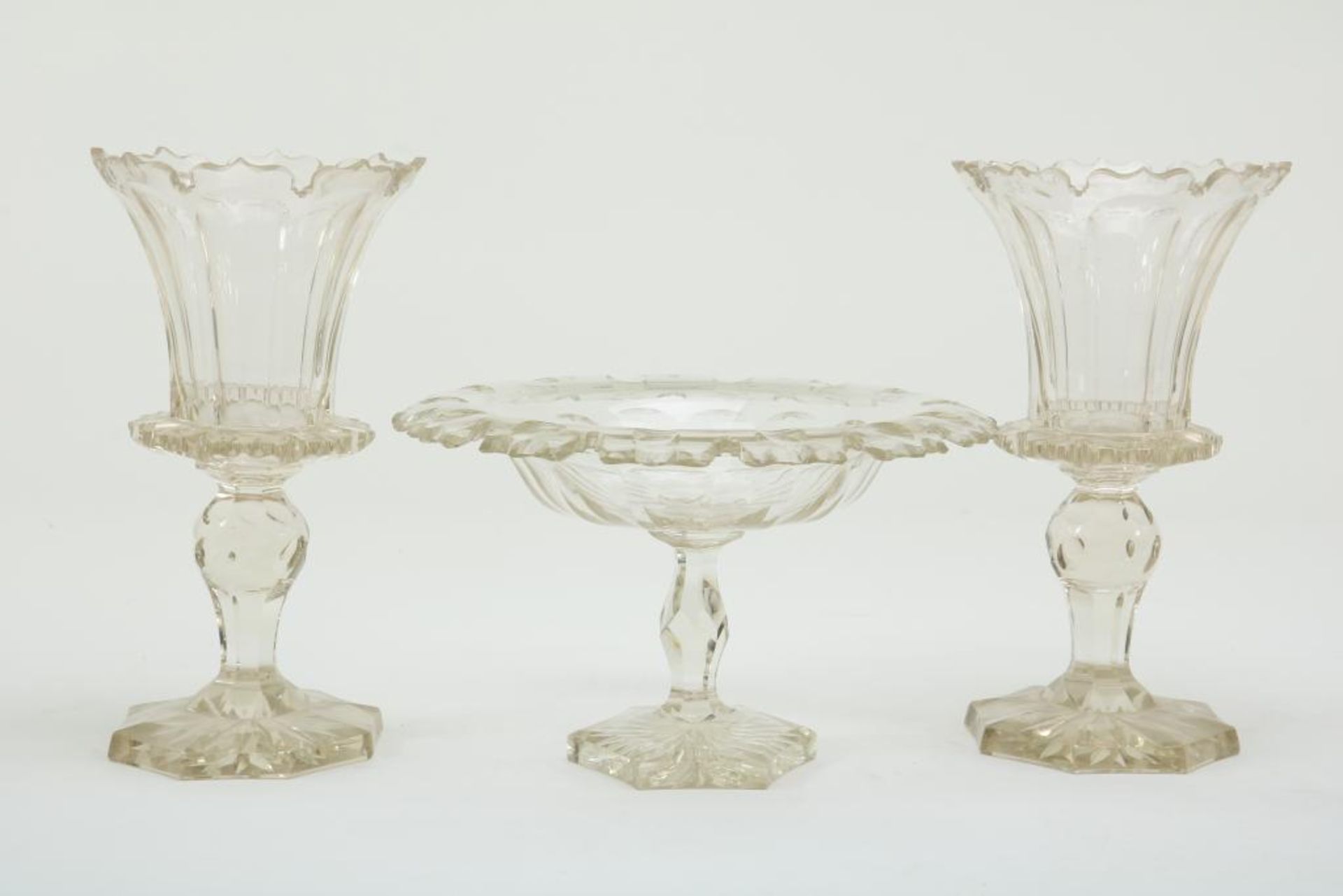 Kristallen set, Biedermeier, 19e eeuw - Image 3 of 4