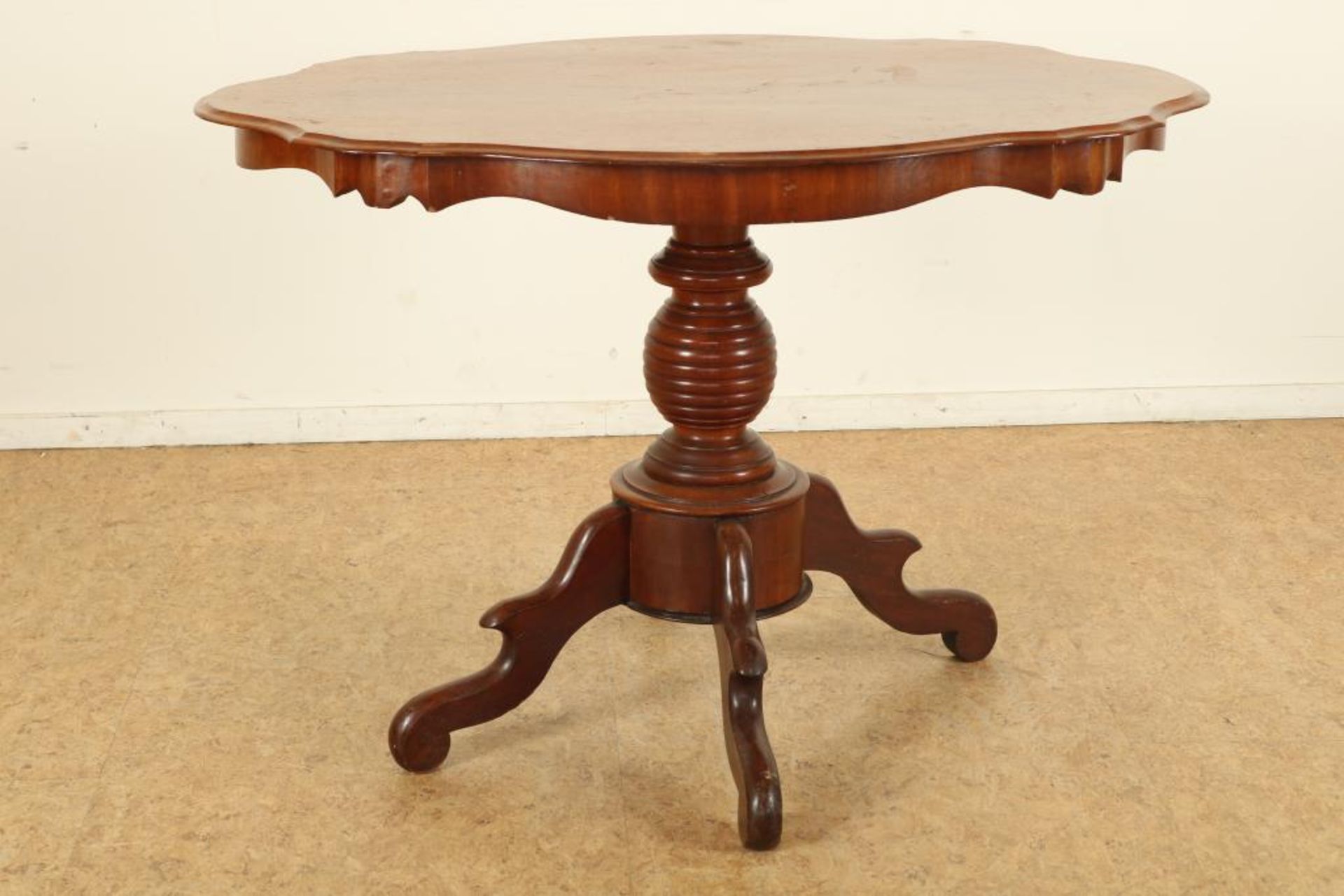 Serie van 4 Biedermeier stoelen en tafel - Image 4 of 4