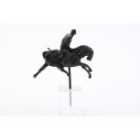 Bronzen sculptuur ruiter te paard