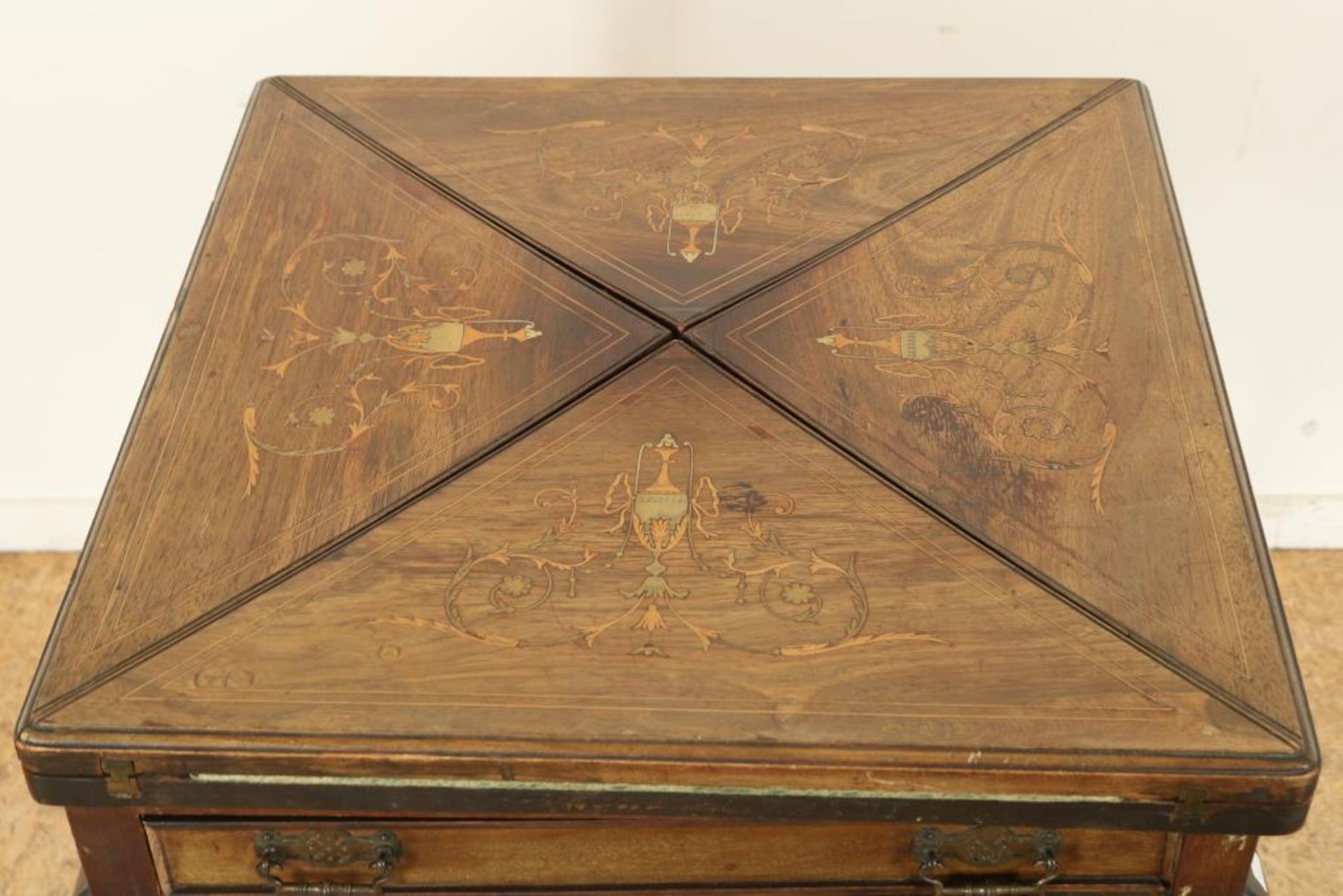 Edwardian stijl speeltafel, eind 19e - Image 5 of 7