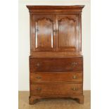 Eiken Victoriaanse bookcase met bureau