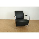 Fauteuil zwart leer