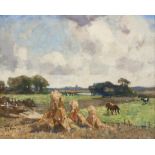 Hooischoven in landschap A.H. Koning