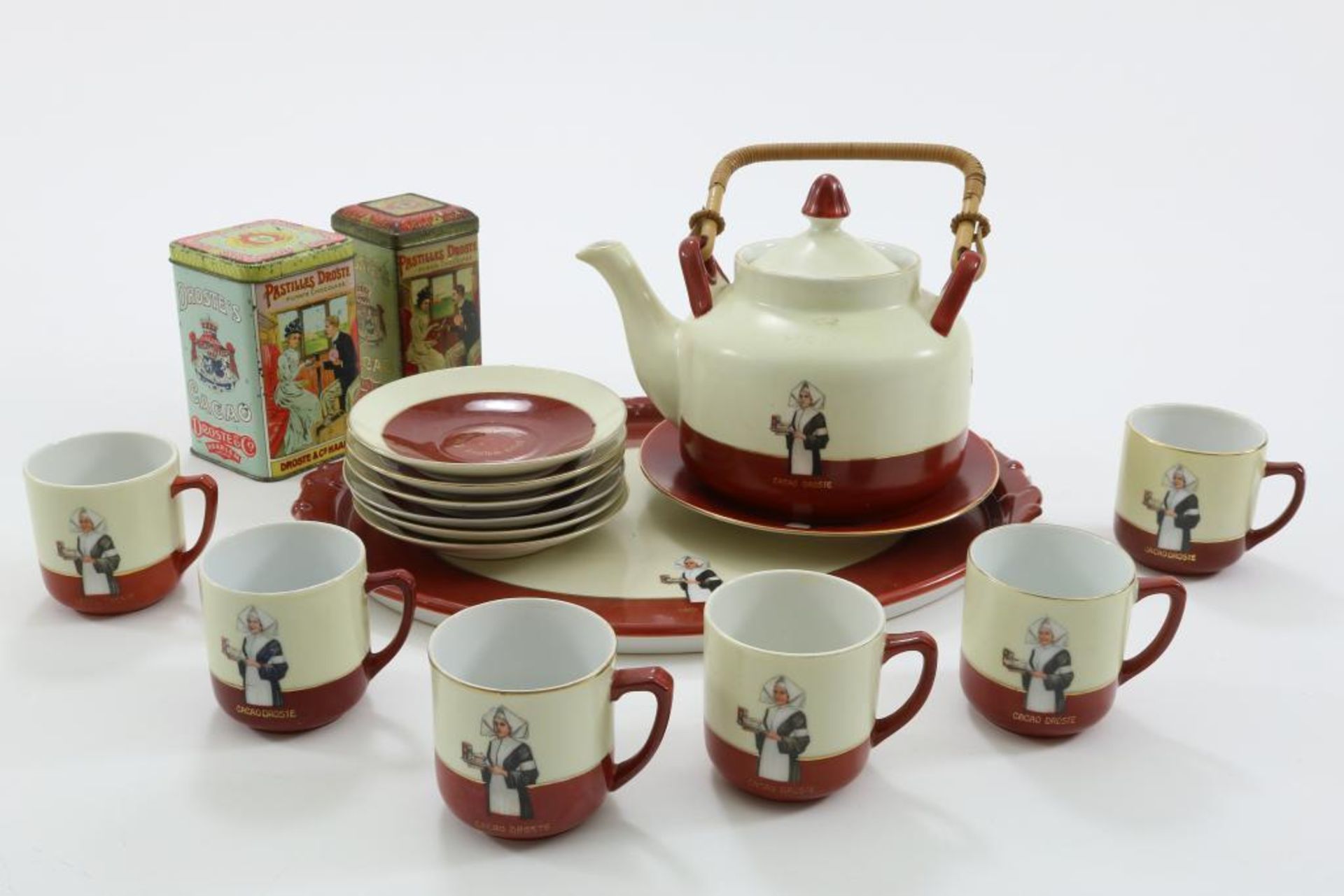 Droste servies, dienblad, 2 blikjes, 17x