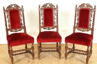 Serie van 3 Mechelse stoelen