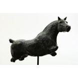 Bronzen sculptuur Paard op stang