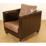 Design lounge chair met croco zitting
