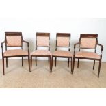 Serie van 4 mahonie stoelen