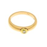 Gouden bandring bezet met diamant