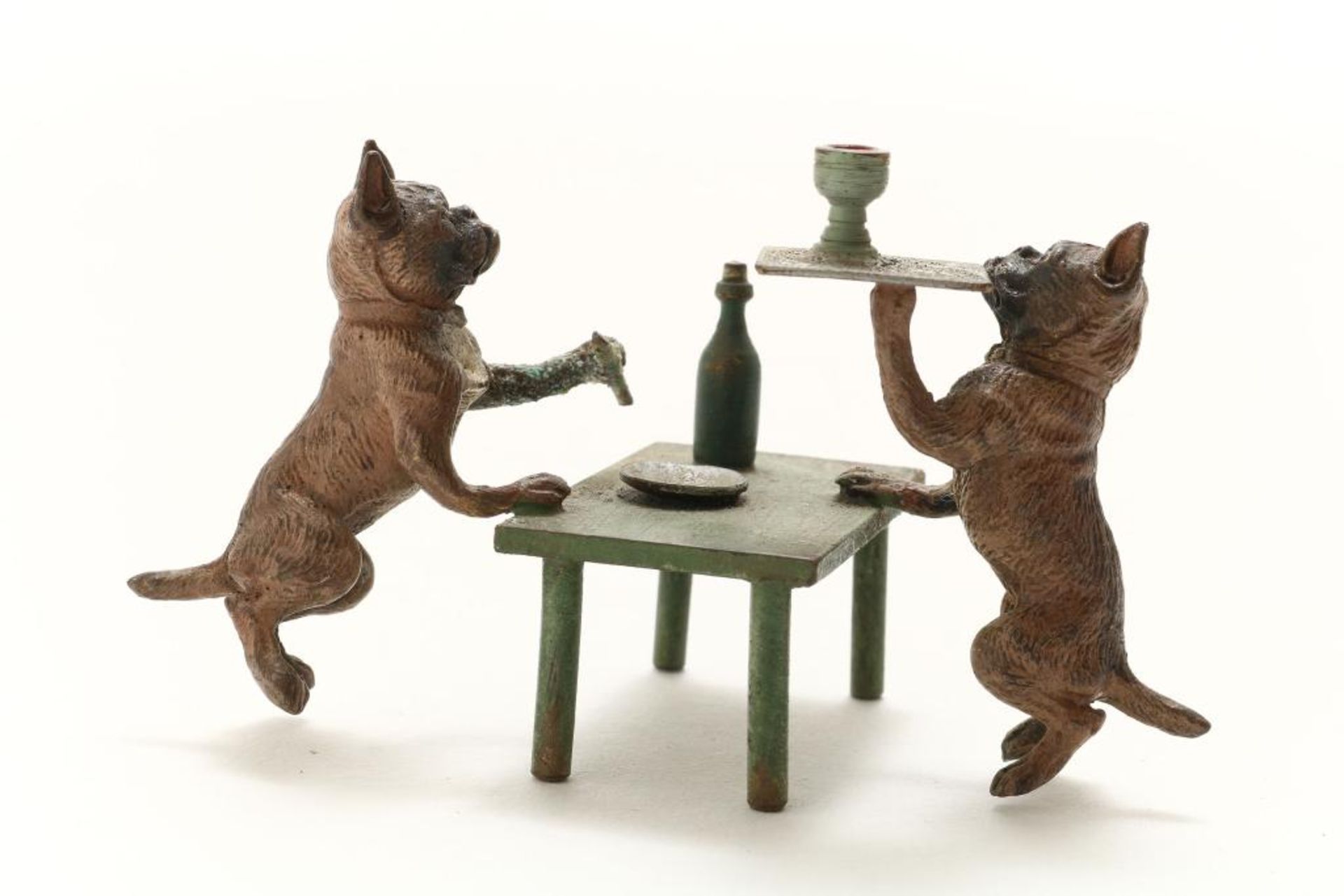 Bronzen Weense brons, pug aan tafel - Bild 4 aus 4