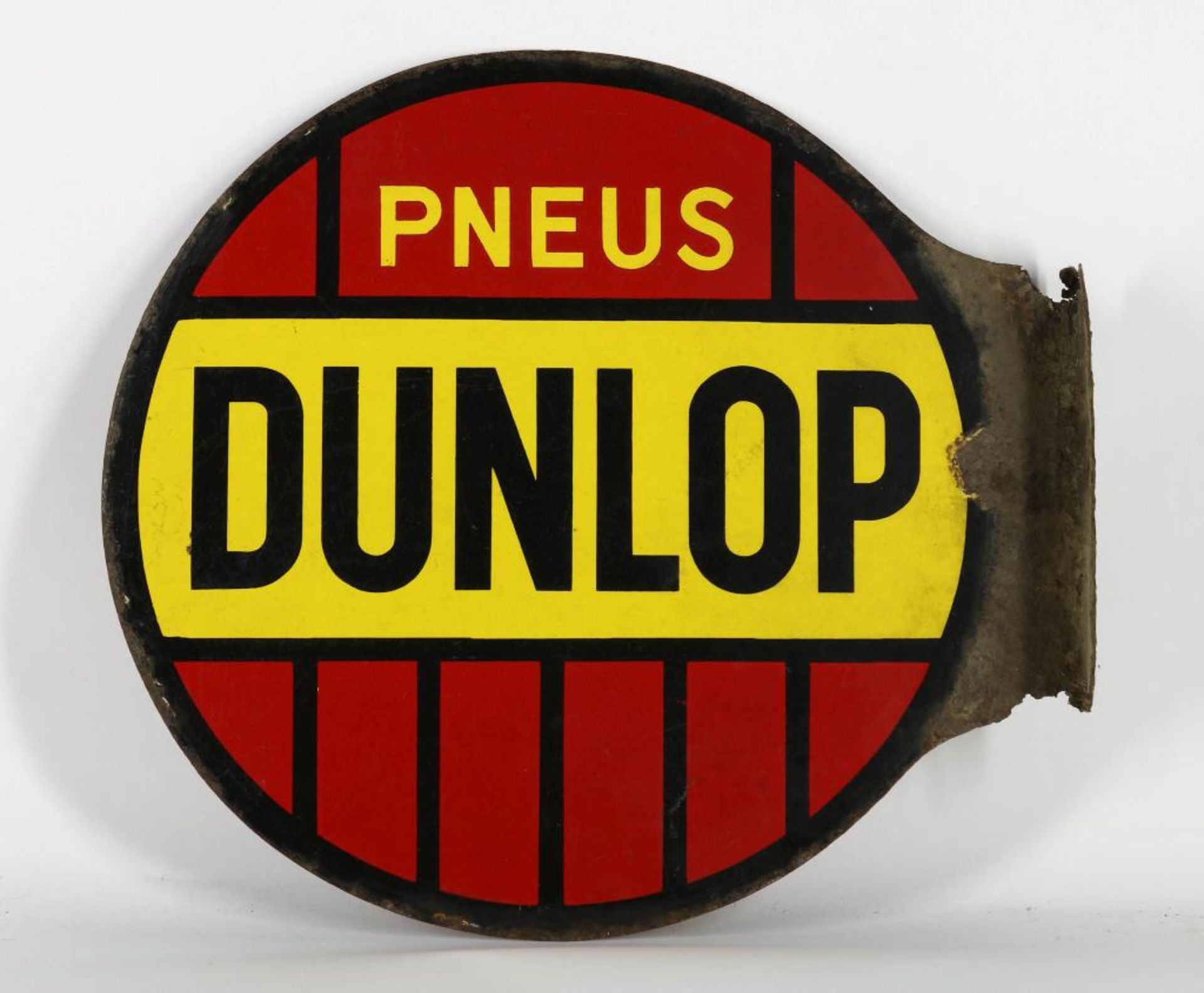 Emaille reclamebord Dunlop PNEUS dubbelz