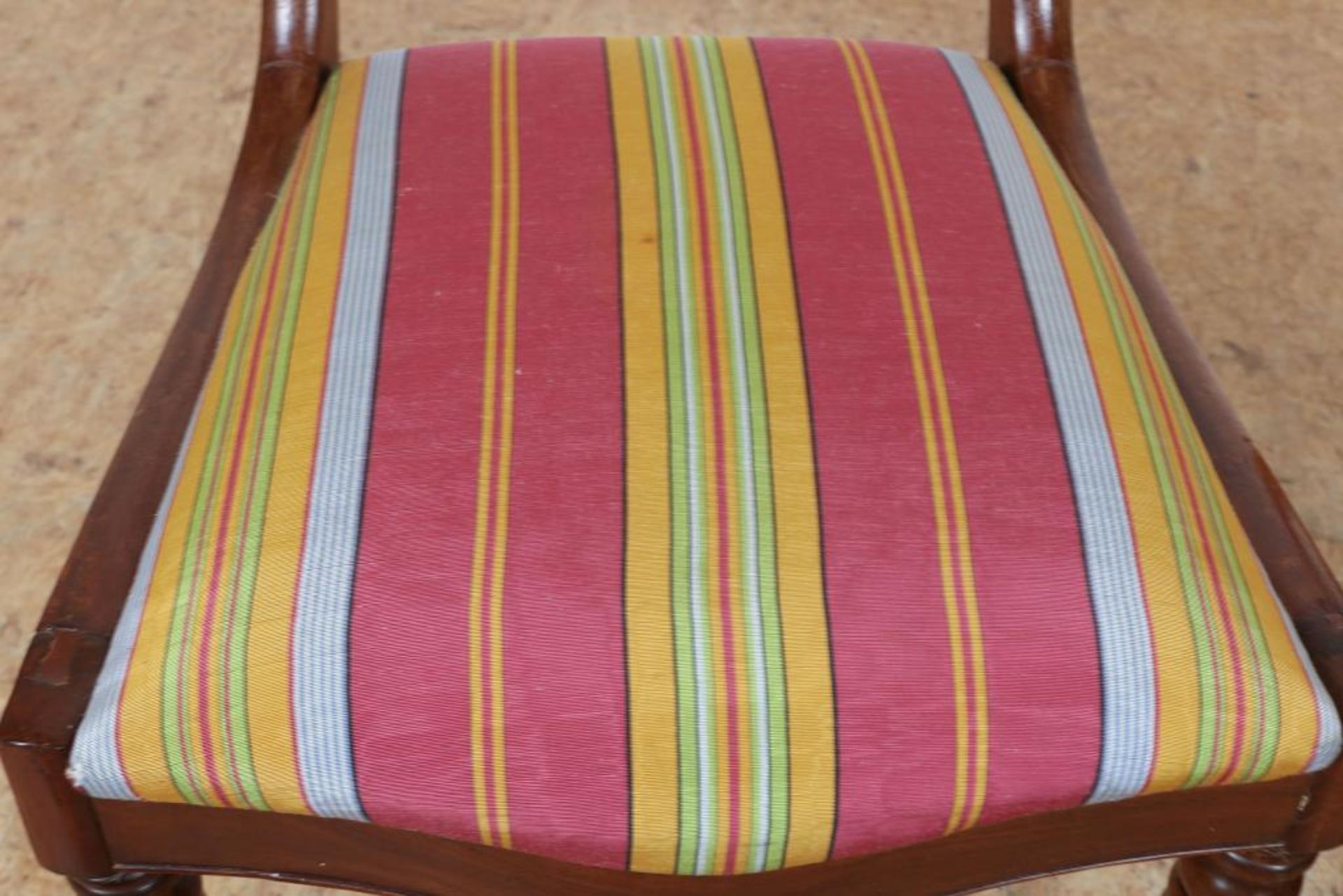 Stel mahonie stoelen met gestreepte - Bild 3 aus 4