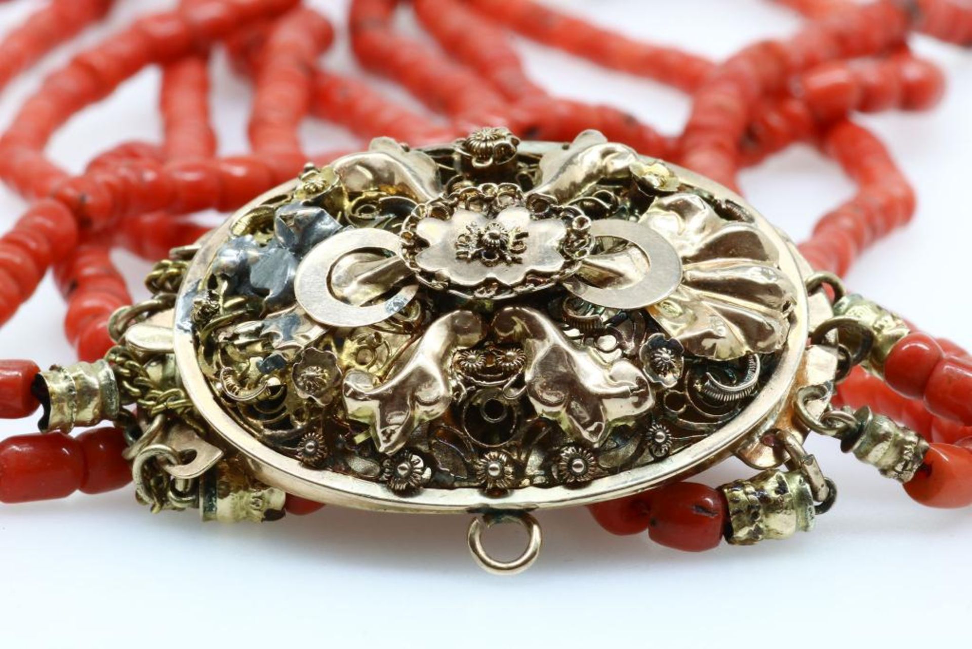 5 rijig bloedkoralen collier - Bild 2 aus 2