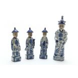 Lot van 4 wijsgeer sculpturen, China