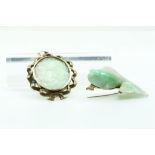 Lot met jade broche en hanger