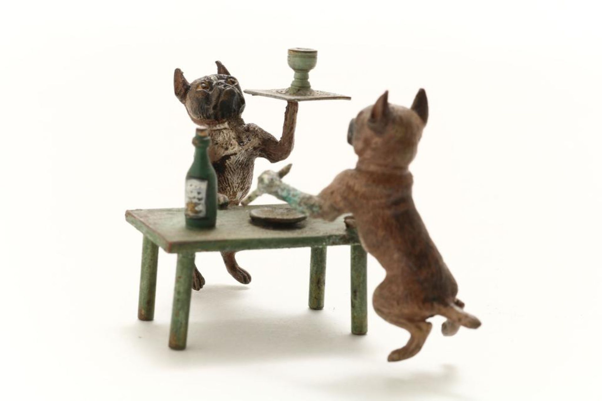 Bronzen Weense brons, pug aan tafel - Bild 3 aus 4
