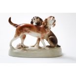Royal Dux beeldje jachthonden