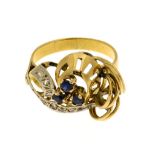 Gouden fantasie ring met kristal