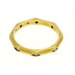 Gouden octagonale ring met diamant