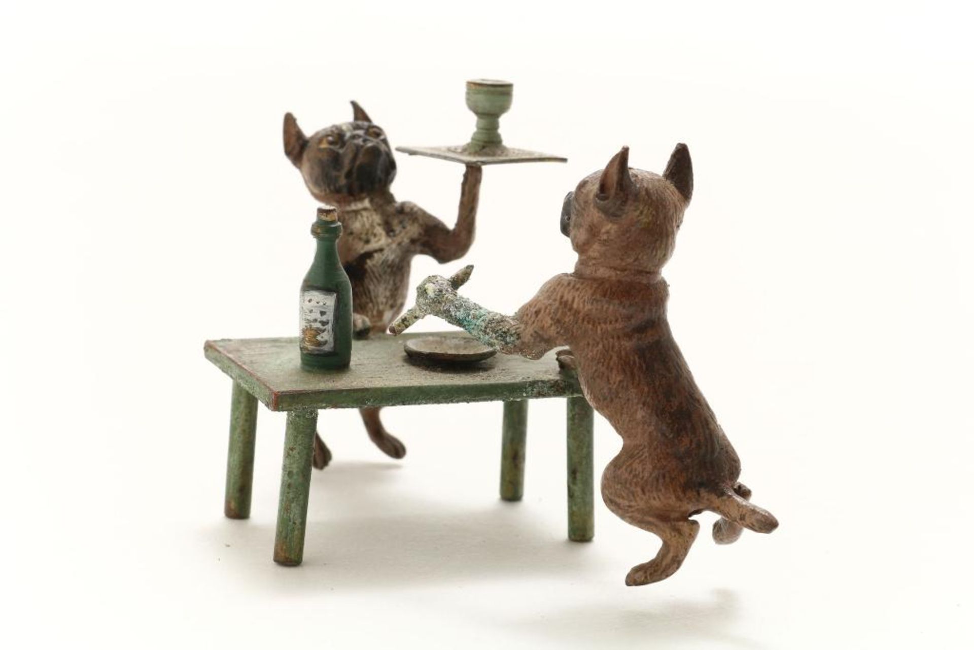 Bronzen Weense brons, pug aan tafel - Bild 2 aus 4