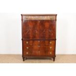 Mahonie secretaire met 3 laden