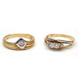 14 kt. Geelgouden moderne ring,