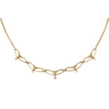 14 kt. Gouden collier,