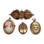 Een lot diverse gouden antieke sieraden,