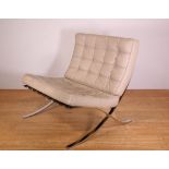 Ludwig Mies van der Rohe, verchroomd stalen 'Barcelona chair', No. MR90,