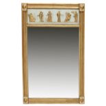 Rechthoekige spiegel in vergulde lijst, Louis XVI,