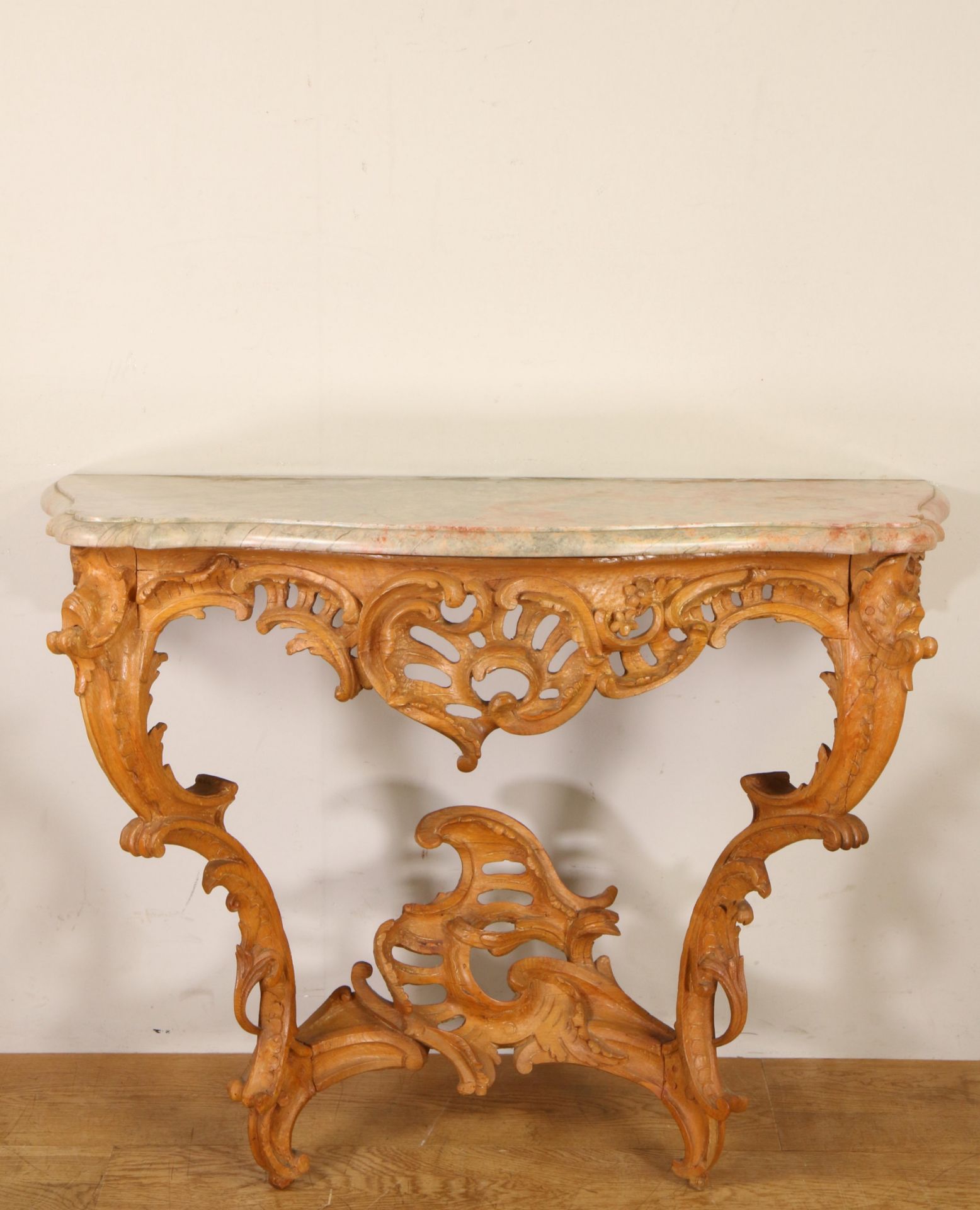 Frankrijk, lindenhouten console, Rococo, 18e eeuw,