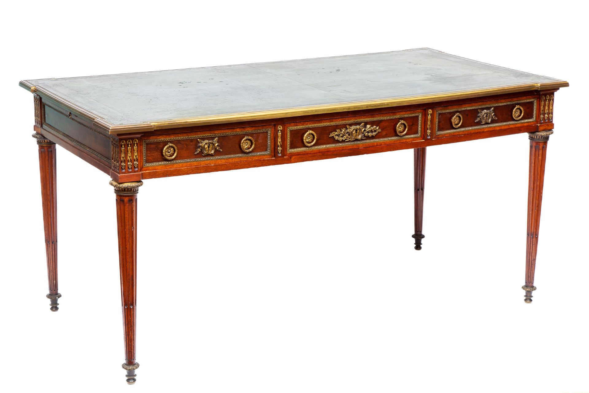 Notenhouten bureau-plat in Louis XVI-stijl, 19e eeuw. - Bild 2 aus 2