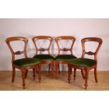 Set van vier mahoniehouten stoelen, 19e eeuw,