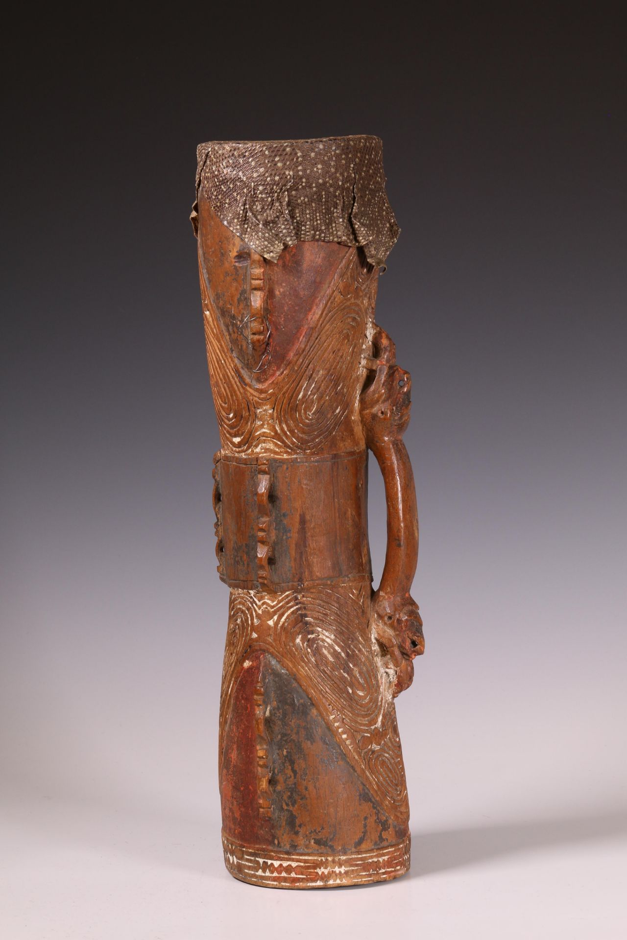 P.N. Guinea, Ramu river, hourglass shaped drum,