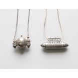 India, Karnataka, two silver amulet containers;