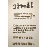 Ghana, ten bags of gold weights and five small bronze figures.