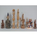 Nigeria, a collection of seven modern Yoruba carvings