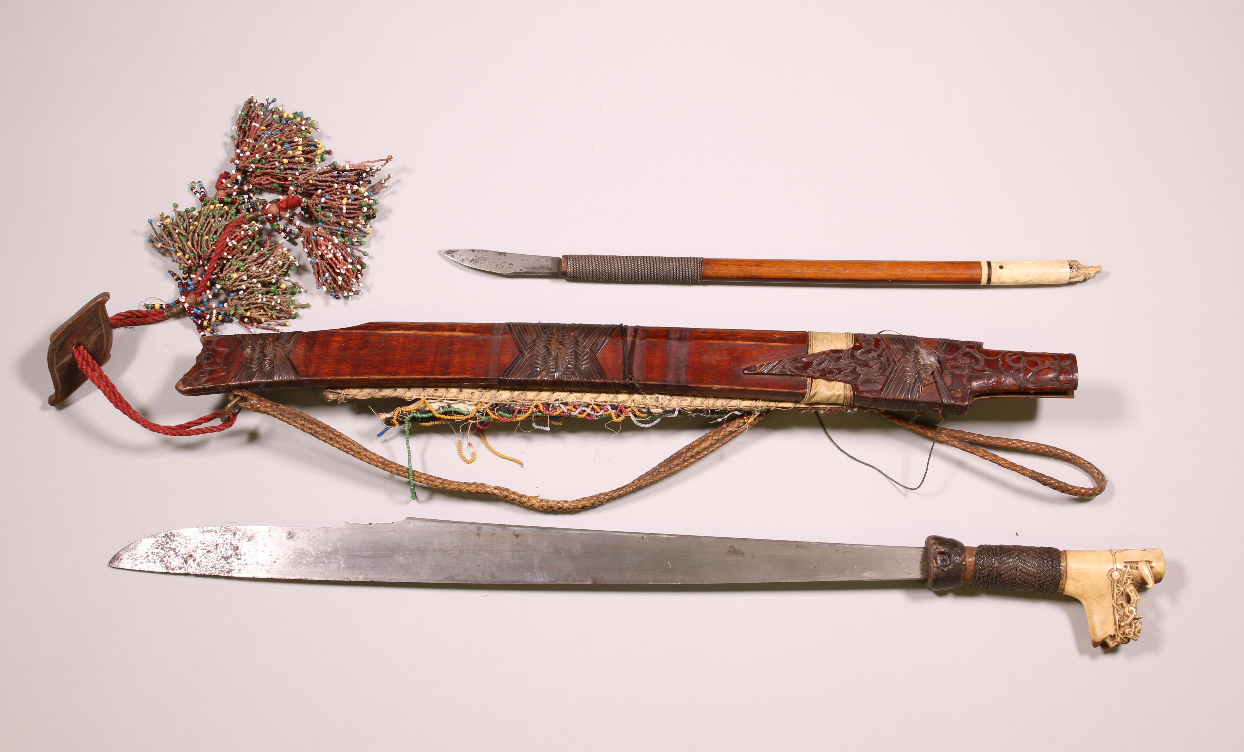 Borneo, Kalimantan, Dayak, three various swords, mandau, - Image 9 of 28