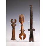 Cameroon, Bamileke/Bamum, two flutes and a Mossi flute