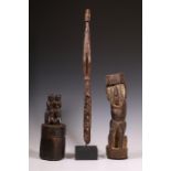 Papua, Asmat, a carved wooden fragment of a peddle