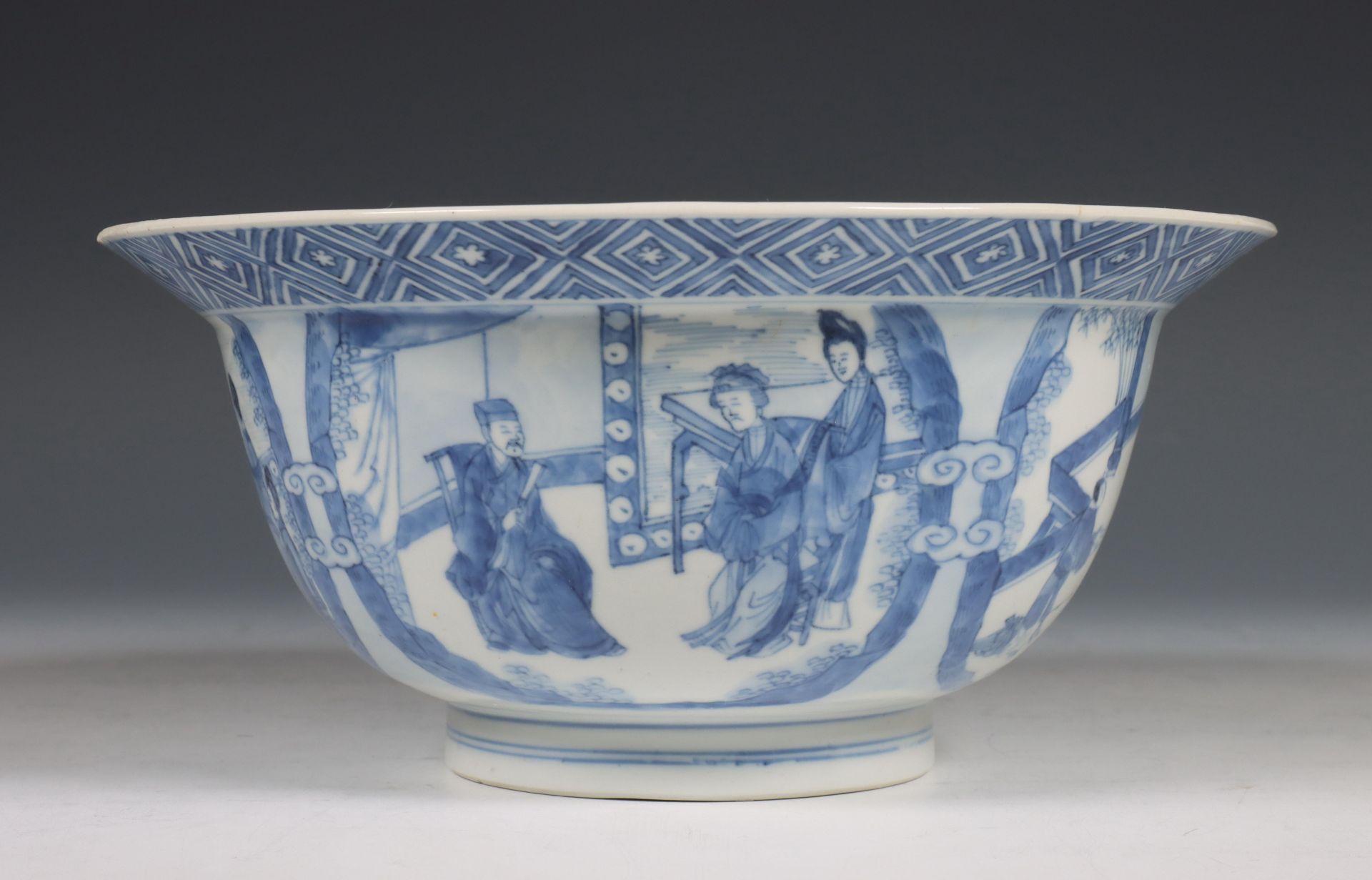 China, blauw-wit porseleinen kom, Kangxi periode (1662-1722), - Bild 3 aus 6