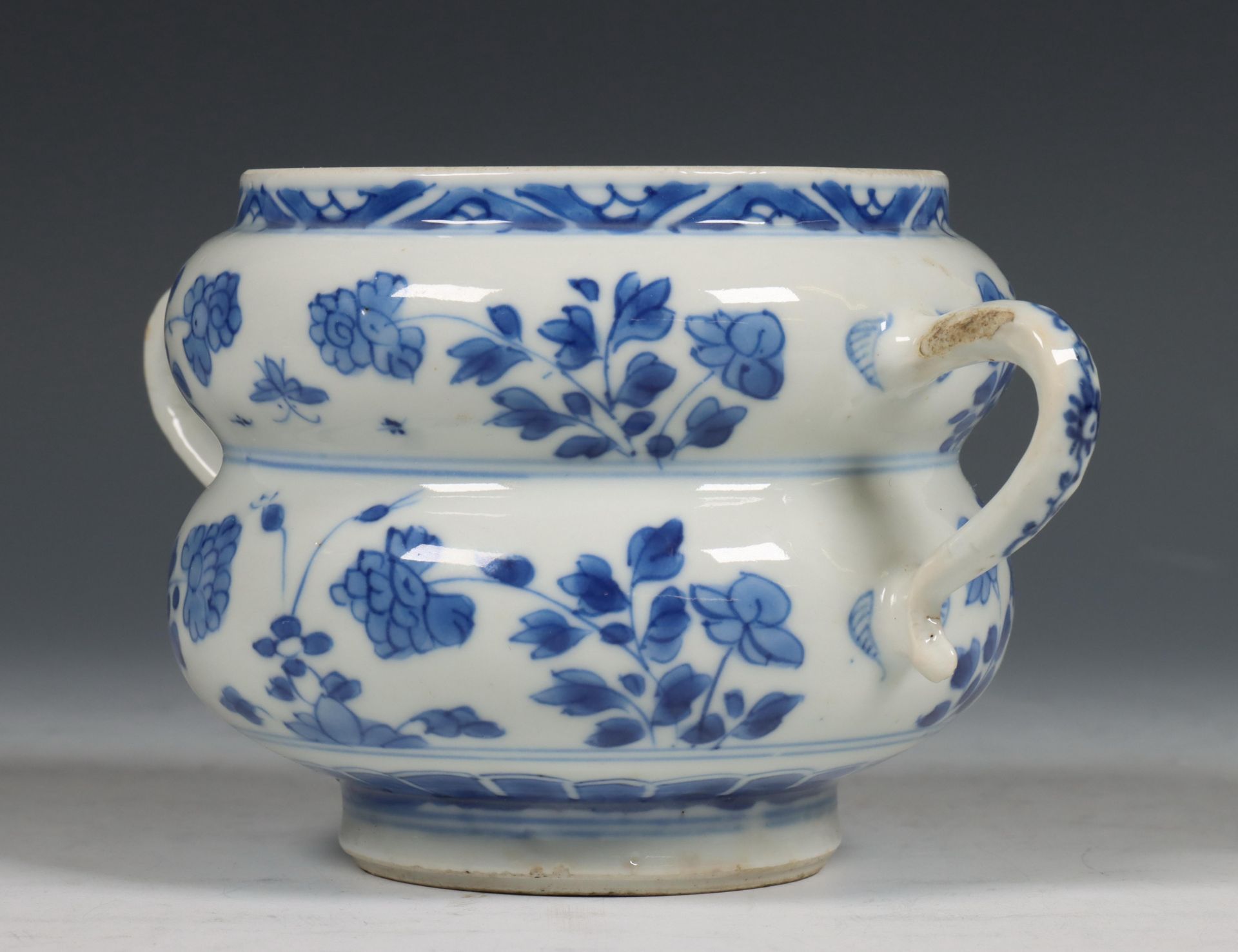 China, blauw-wit porseleinen écuelle, Kangxi periode (1662-1722), - Bild 4 aus 9