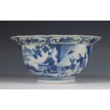 China, blauw-wit porseleinen kom, Kangxi zeskarakter merk en uit de periode (1662-1722),